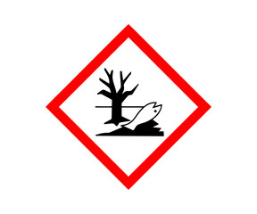 Environmental hazard warning sign icon. Environmental hazard symbol warning of danger to trees and aquatic organisms vector design and illustration.
