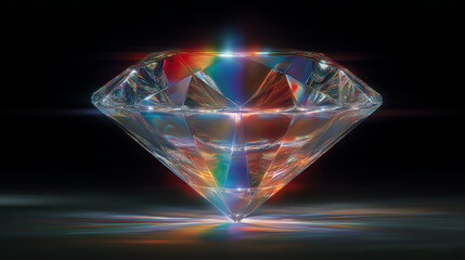 shinning diamond on a black background