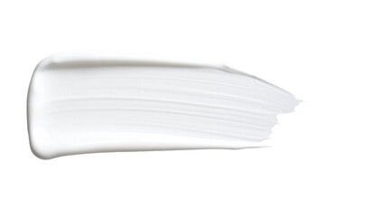 textured abstract white color paint stroke isolated on transparent background, png