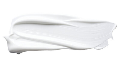 textured abstract white color paint stroke isolated on transparent background, png