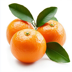ripe tangerines with leaves