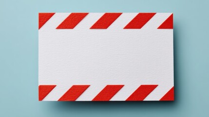 Breaking News Banner, Blank sign with red and white diagonal stripes on a teal background.