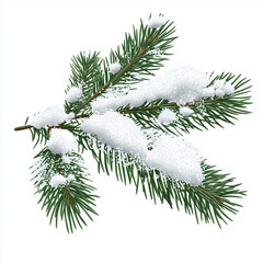 snow covered pine branch
