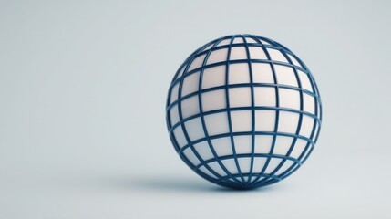 Breaking News Banner, 3D globe with a grid pattern on a light background.