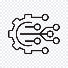 Digital technology concept with gear symbol.