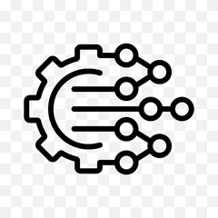 Digital technology concept with gear symbol.