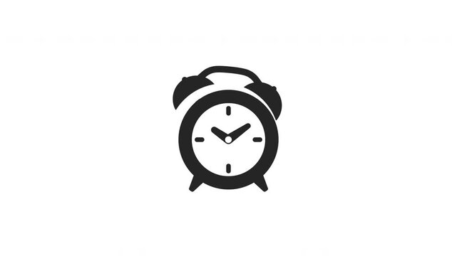 Alarm ringing clock animation video