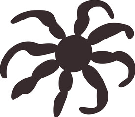 Stylized Spider Silhouette with Eight Legs insect arachnid