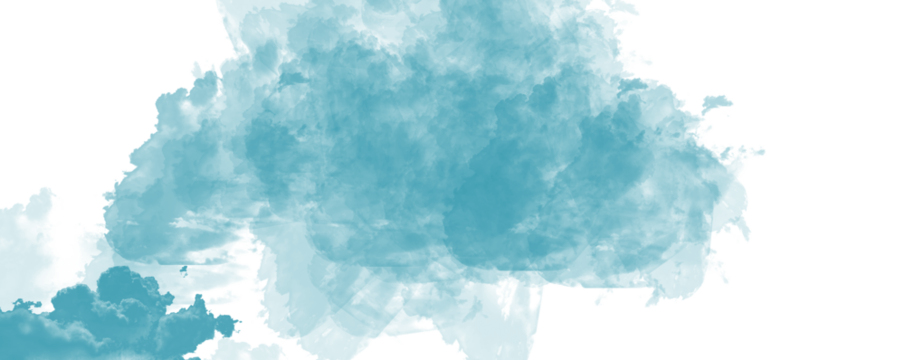 Abstract teal and blue nebula gas cloud swirling in deep space cosmic phenomenon isolated on transparent background