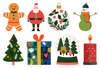 PNG Festive holiday icons collection, element set on transparent background