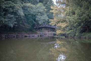 Beijing, China, Summer Palace, showcases ancient building details in a close up amidst lush...