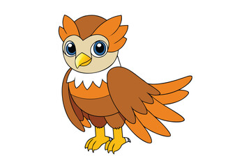 Cute brown owl standing