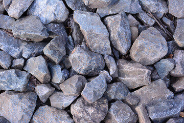 Rough Gray Crushed Stone Texture close up
