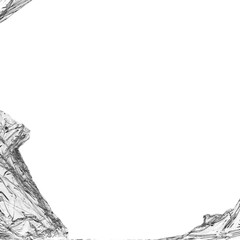 Sheeting Plastic Wrap Texture Overlay with Clear Transparent Effect for Graphic Design Projects and Mockups on Isolated Background