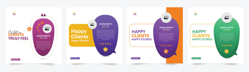 A boundle of Clean and Professional Client Review Layout for Marketing Purpose.