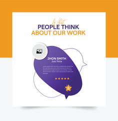 Customer Review and Rating Section Design for social media.