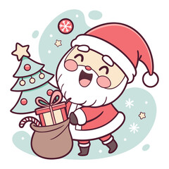 Cheerful Santa Claus vector illustration