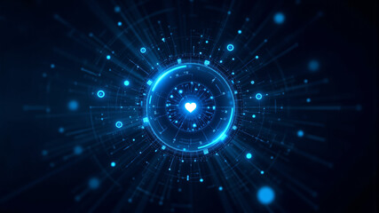 Fototapeta premium Heart of Digital Technology