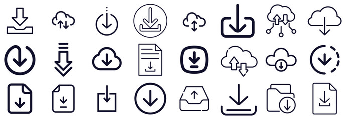 Collection of Download and Cloud Icons
