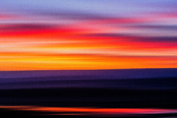 Abstract horizontal stripes of sunset colors
