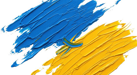 Ukraine flag colors abstract paint brush strokes patriotic symbolism