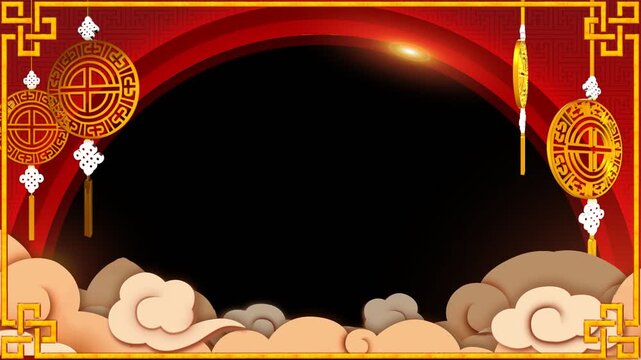 Chinese New Year background video with Alpha, red floral pattern background video. 2026 Chinese New Year blessing, Asian festival celebration, choose this video for your new year.