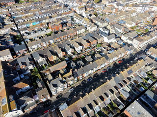 Typical residential area of ​​England view from above