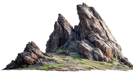 Ice snow cliffs, mountains, isolated on transparent background, png file