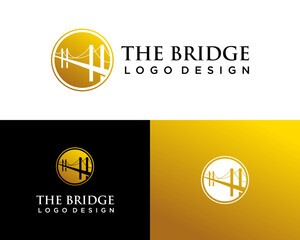 Logo design about the construction of a beautiful suspension bridge.

