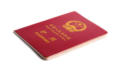 Chinese passport on a white background