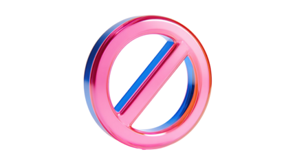 A sign not allowed  render icons in cartoon plastic style minimal isolated on transparent white background