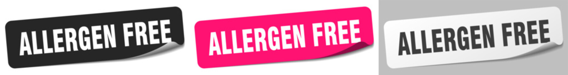 allergen free sticker. allergen free sticker set on white background