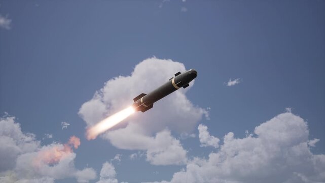 Missile AGM-114 In The Sky