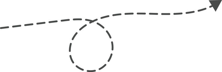 Hand drawn curve dotted line arrow. curved Dashed outline arrows set. Wavy dot line arrow collection. zigzag arrows