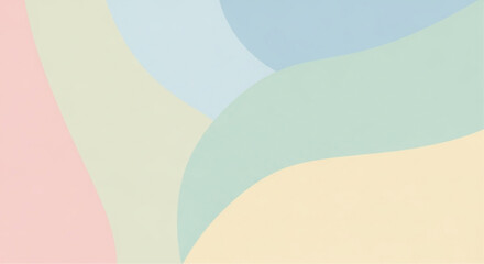 A gentle pastel palette of abstract curved lines, flowing across the frame, creating a calming visual experience, evoking a sense of tranquility and serenity. vector illustration