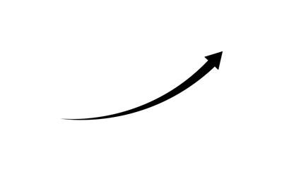Black arrow showing business growth and success as an iconic symbol of market progress
