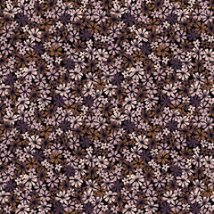floral pattern with colorful daisies on black