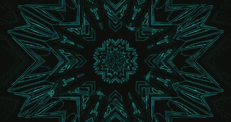Tunnel video loop provides a seamless visual display of dynamic geometric patterns in vibrant teal colors - Powered by Adobe