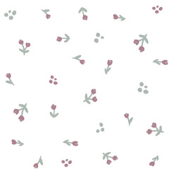 Flower seamless pattern in ditsy style
