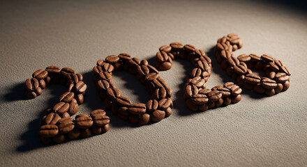 Braided bread rolls forming the number 2023 for holiday celebrations and festive baking