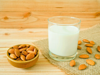 A glass of almond milk