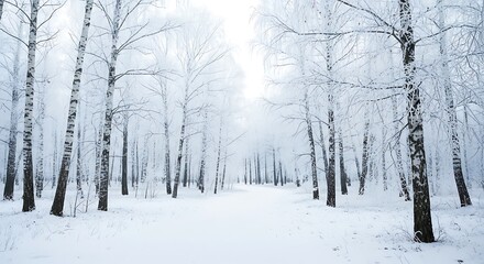 Serene Winter Forest Path Aesthetic Background for a Tranquil and Frosty Scene