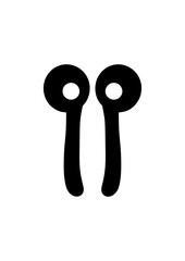 Flat design of airbuds vector in black and white perfect for apps, website, logo or sign 