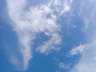 Blue sky background. Cloudy sky background. With copy space
