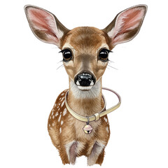 Whimsical Bambi Illustration On Transparent Background With Adorable Features