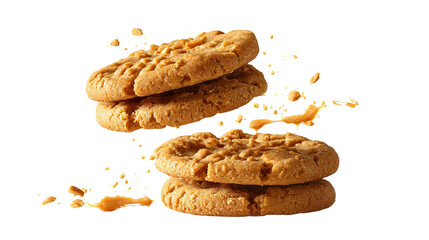 Stack of sweetmeal digestive biscuits isolated on white.