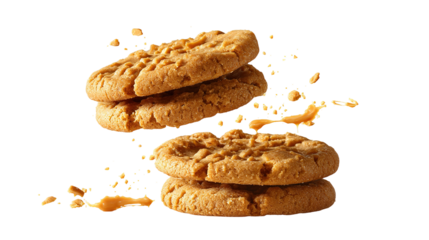 Stack of sweetmeal digestive biscuits isolated on white.