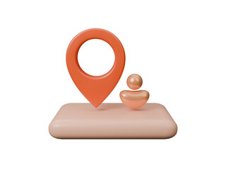 Map marker with person icon. pin with a person icon isolated on transparent background. Map marker with a Silhouette of a person, Concept of meeting point location label. 3d rendering illustration