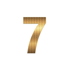 Gold Number 7— Luxury Metallic 3D Text Effect PNG Isolated