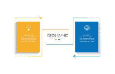 2 Steps presentation business infographic template vector.